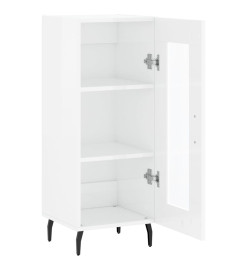 Buffet Blanc brillant 34,5x34x90 cm Bois d'ingénierie