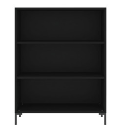 Bibliothèque noir 69,5x32,5x90 cm bois d'ingénierie