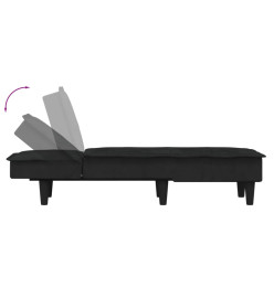 Chaise longue noir velours