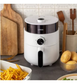 Livoo Friteuse à air multifonctionnelle 2,5 L 1200 W Blanc