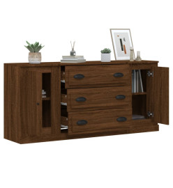 Buffets 3 pcs Chêne marron Bois d'ingénierie