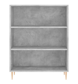 Bibliothèque gris béton 69,5x32,5x90 cm bois d'ingénierie