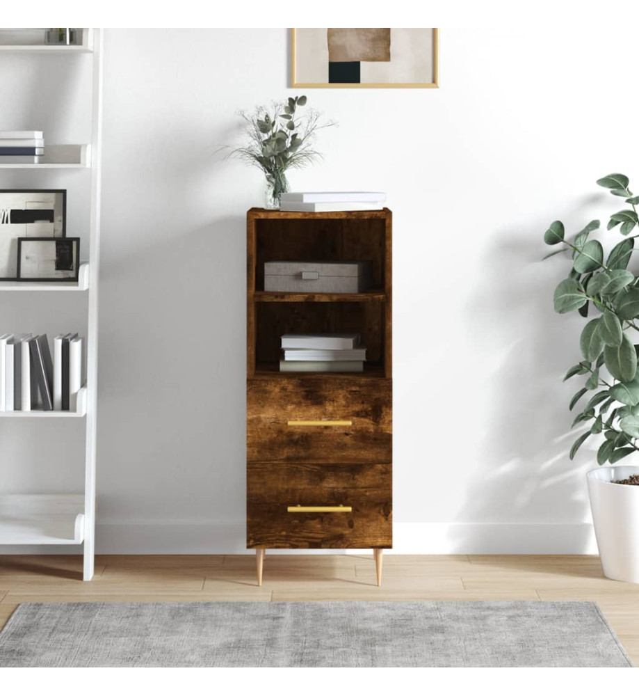 Buffet Chêne fumé 34,5x34x90 cm Bois d'ingénierie Buffet Chêne fumé 34,5x34x90 cm Bois d'ingénierie