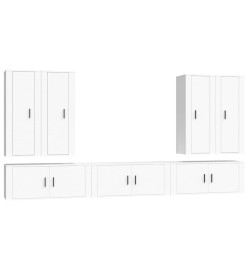 Ensemble de meubles TV 7 pcs Blanc Bois d'ingénierie