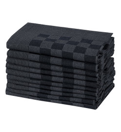 Serviettes de cuisine 50 pcs noir et gris 50x70 cm coton