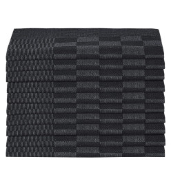 Serviettes de cuisine 50 pcs noir et gris 50x70 cm coton