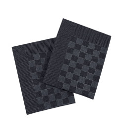 Serviettes de cuisine 50 pcs noir et gris 50x70 cm coton