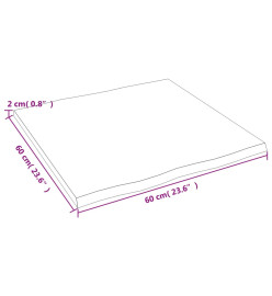 Dessus de table bois chêne massif non traité bordure assortie