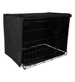 DISTRICT70 Couverture de cage pour chien Gris foncé S