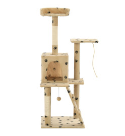 Arbre à chat avec griffoirs en sisal 120 cm Beige Motif pattes