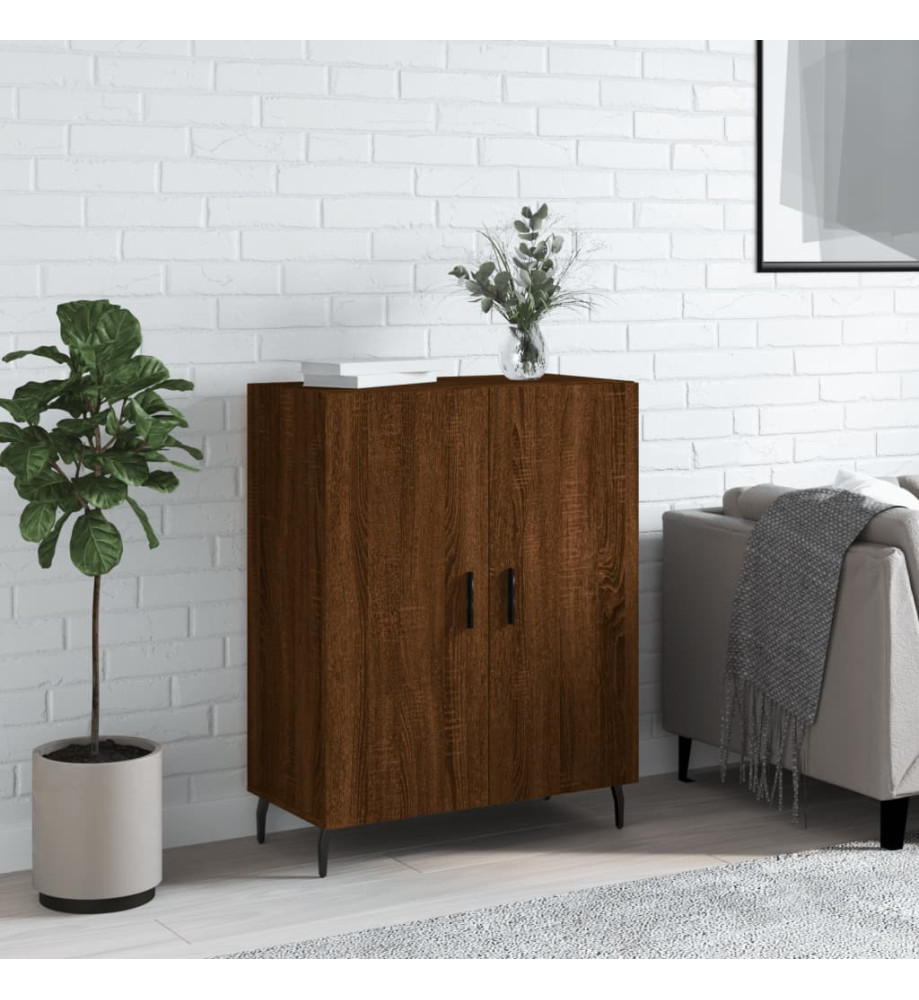 Buffet chêne marron 69,5x34x90 cm bois d'ingénierie Buffet chêne marron 69,5x34x90 cm bois d'ingénierie
