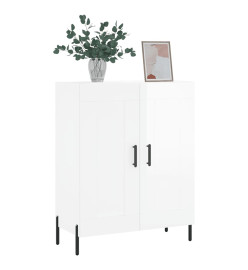 Buffet Blanc brillant 69,5x34x90 cm Bois d'ingénierie