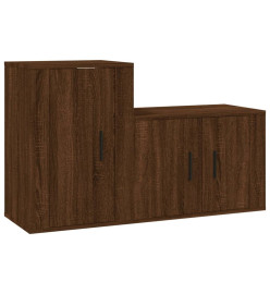 Ensemble de meubles TV 2 pcs Chêne marron Bois d'ingénierie