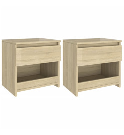 Tables de chevet 2 pcs Chêne sonoma 40x30x39 cm Aggloméré