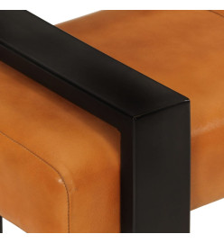 Banc Noir et marron 110 cm Cuir de chèvre véritable