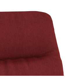 Chaise de relaxation avec repose-pied Rouge bordeaux Tissu