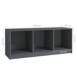 Meuble TV Gris 104x33x41 cm Bois de pin massif