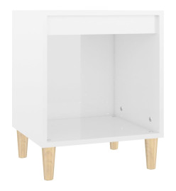 Table de chevet Blanc brillant 40x35x50 cm Bois d’ingénierie
