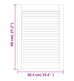 Portes à persiennes 4 pcs Bois de pin massif Blanc 69x49,4 cm