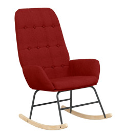 Chaise à bascule avec repose-pied Rouge bordeaux Tissu