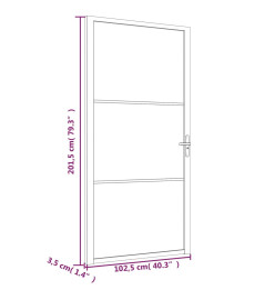 Porte intérieure 102,5x201,5 cm Blanc Verre ESG et aluminium