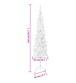 Sapin de Noël étroit Blanc 210 cm