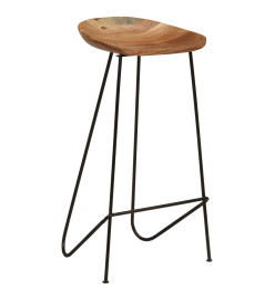 Tabourets de bar lot de 2 bois d'acacia massif