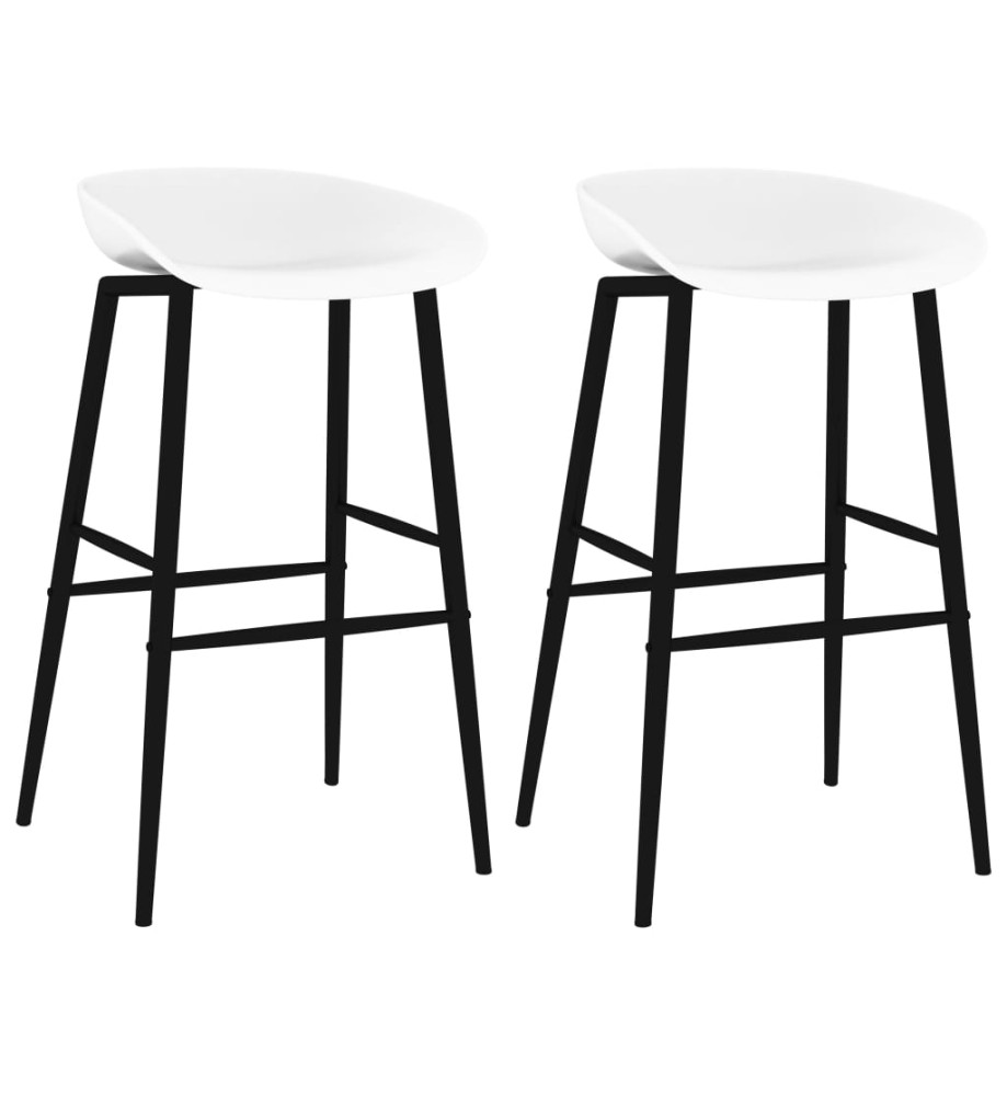 Chaises de bar lot de 2 blanc