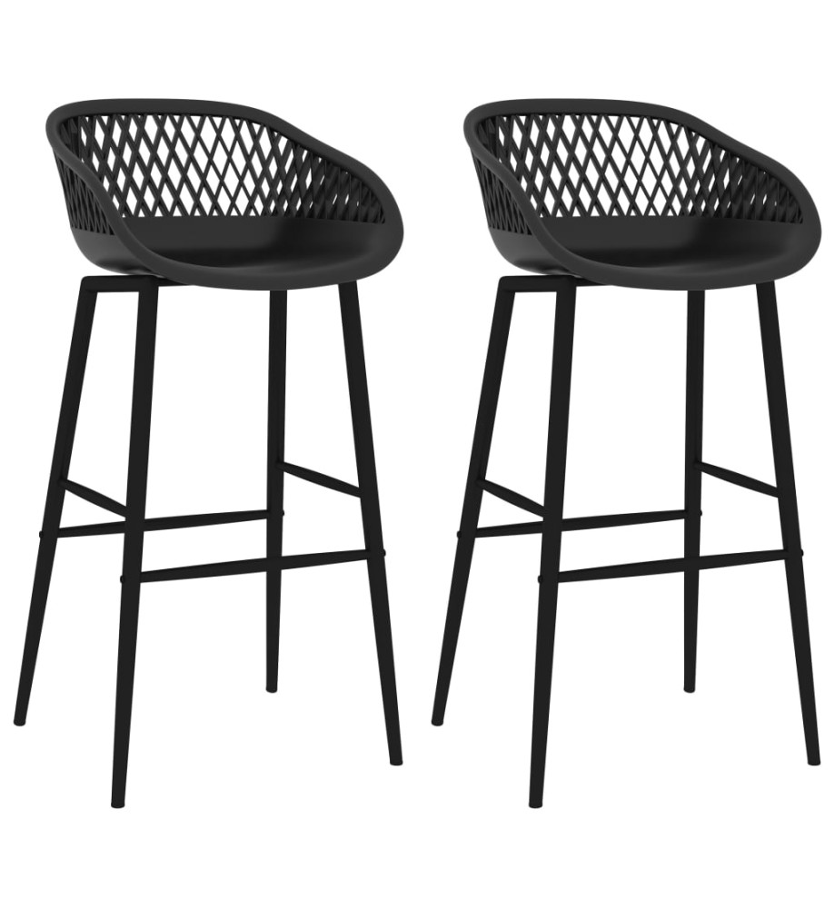 Chaises de bar lot de 2 noir