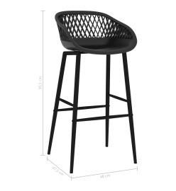 Chaises de bar lot de 2 noir