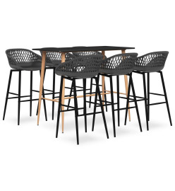 Ensemble de bar 7 pcs Noir et gris