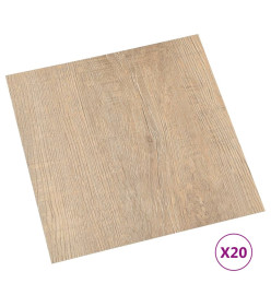 Planches de plancher autoadhésives 20 pcs PVC 1,86 m² Marron