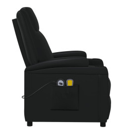 Fauteuil électrique de massage Noir Similicuir