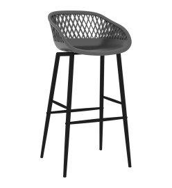 Chaises de bar lot de 4 gris