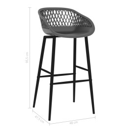 Chaises de bar lot de 4 gris