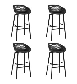 Chaises de bar lot de 4 noir