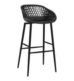 Chaises de bar lot de 4 noir