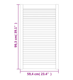 Portes d'armoire à persiennes 4pcs blanc 99,3x59,4cm pin massif