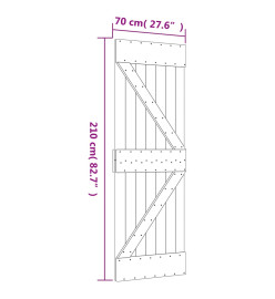 Porte coulissante et kit de quincaillerie 70x210 cm pin massif