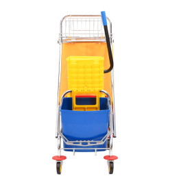 Chariot de nettoyage avec seaux et essoreuse tissu PP&Oxford