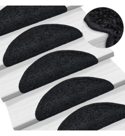 Tapis d'escalier 5 pcs 56x17x3 cm Noir