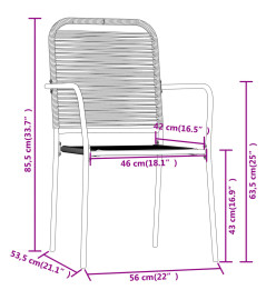 Ensemble de salle à manger de jardin 3 pcs Noir