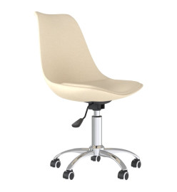 Chaise pivotante de bureau Crème Tissu