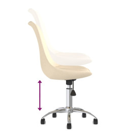 Chaise pivotante de bureau Crème Tissu