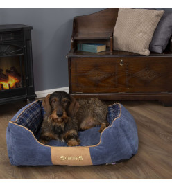 Scruffs Lit à boîte pour chien Highland Bleu XL