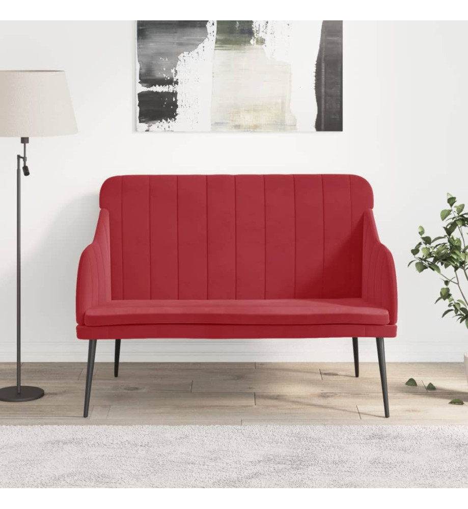 Banc Rouge bordeaux 110x76x80 cm Velours