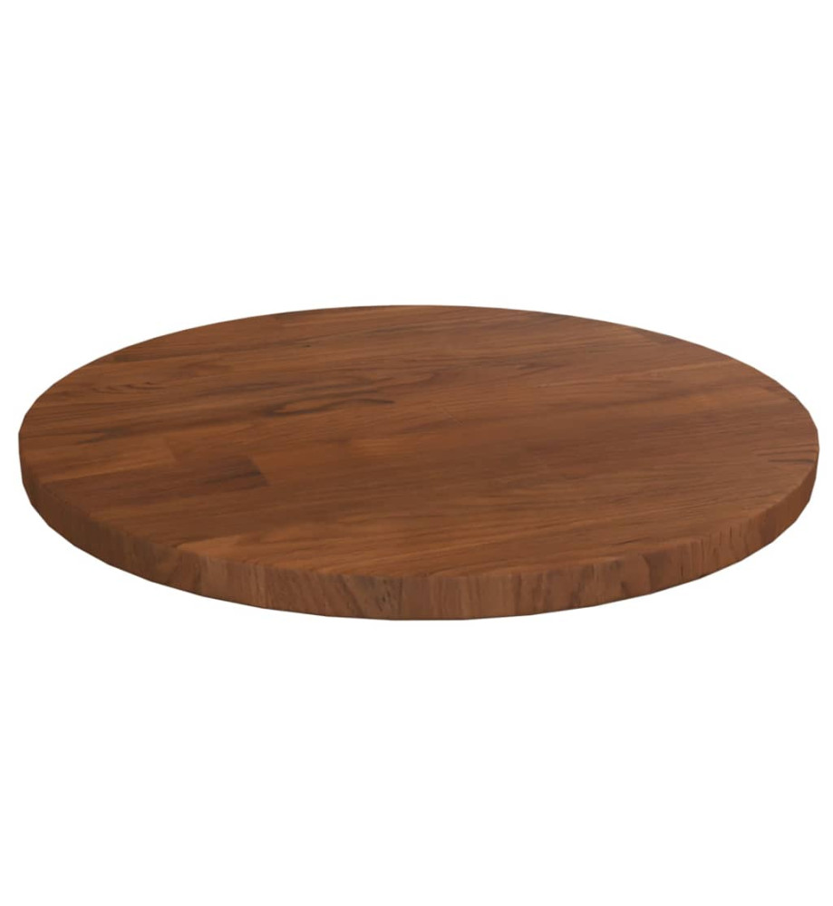 Dessus de table rond Marron foncé Ø30x1,5cm Chêne massif traité