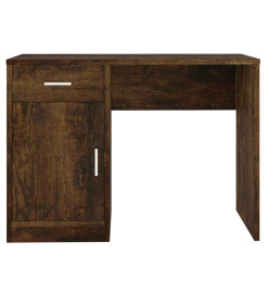 Bureau avec tiroir et armoire Chêne fumé 100x40x73 cm