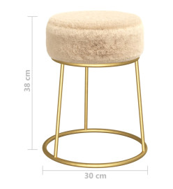 Tabouret rond Crème Peluche