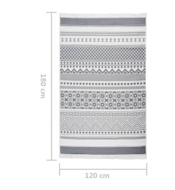 Tapis Gris et blanc 120x180 cm Coton